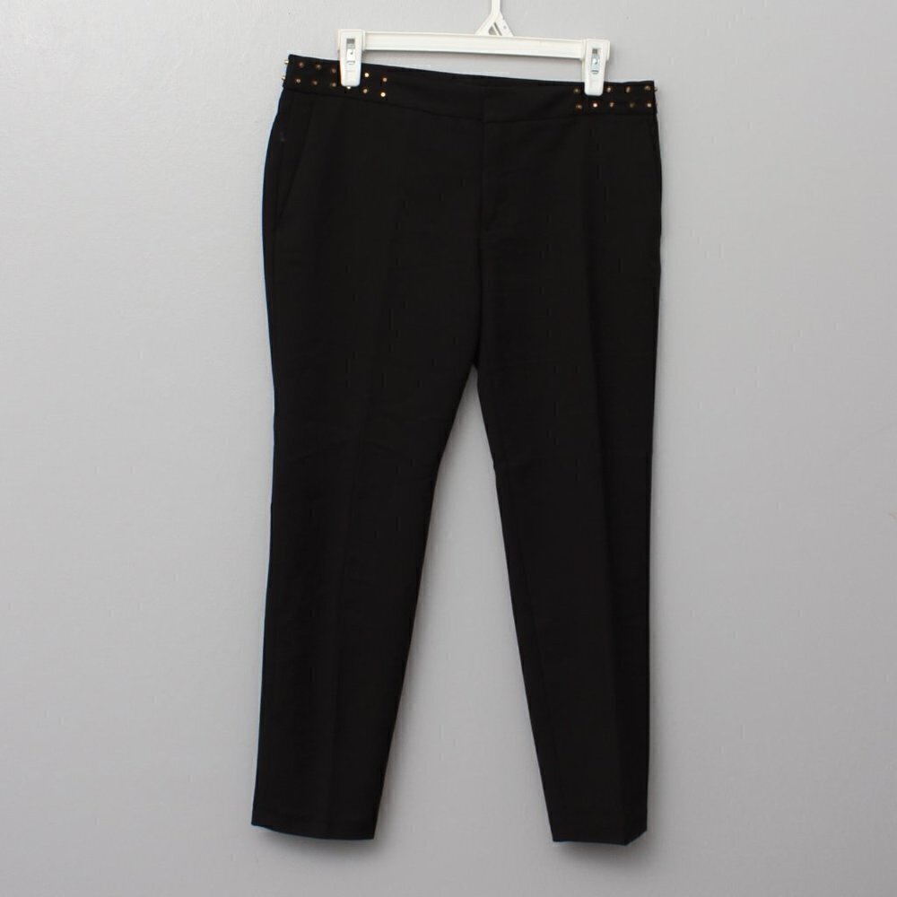 Zara Woman studded waist ankle black pants
